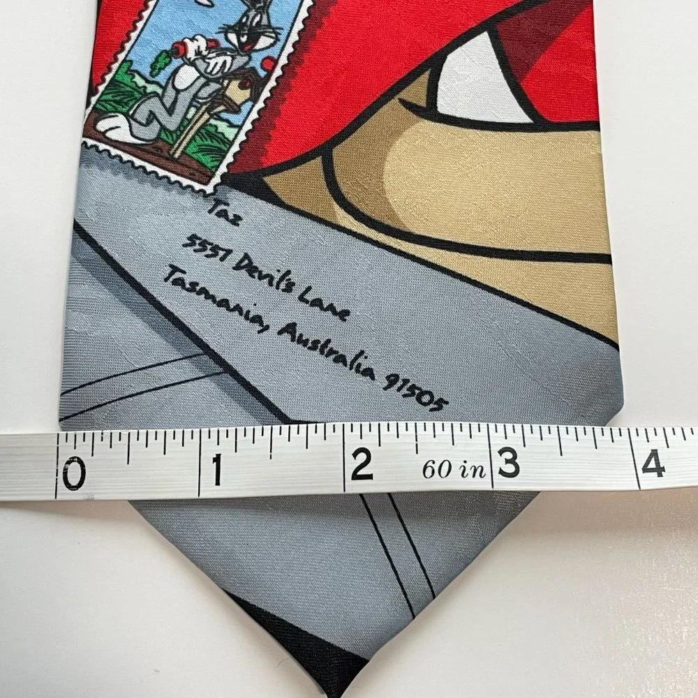 Looney Tunes Stamp Collection Taz Lick‎ Tie Warner Brothers Black Tasmanian